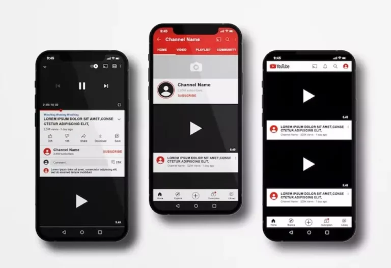 4 YouTube Mockups PSD