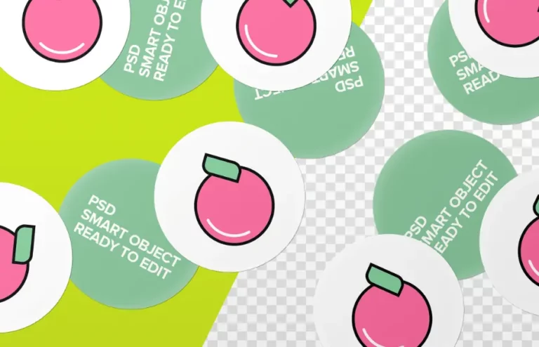 Minimal Circle Sticker PSD Mockup