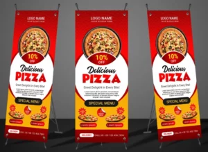 Realistic X-Stand Banners Mockup PSD