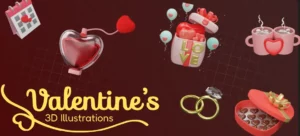 3D Valentine's Day Illustrations Pack