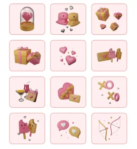 Sweet 3DValentine's Day Illustrations Icons Figma