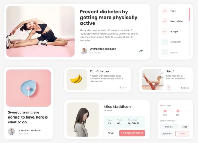 Healthcare App Widgets Adobe XD
