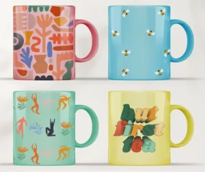 3D Mug PSD Mockup (4 Colors)