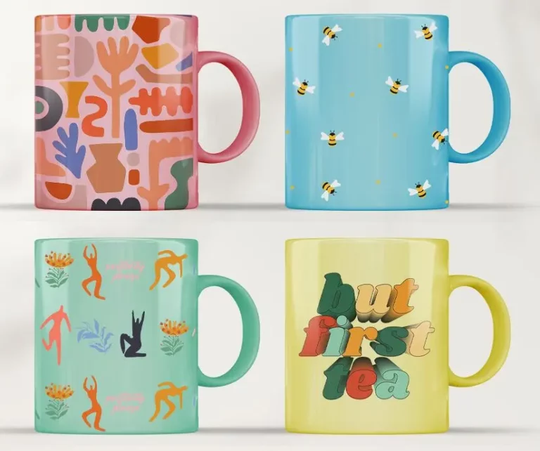 3D Mug PSD Mockup (4 Colors)