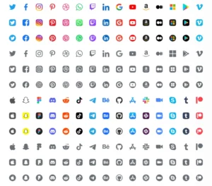 30 Social Media Icons In 2 Styles