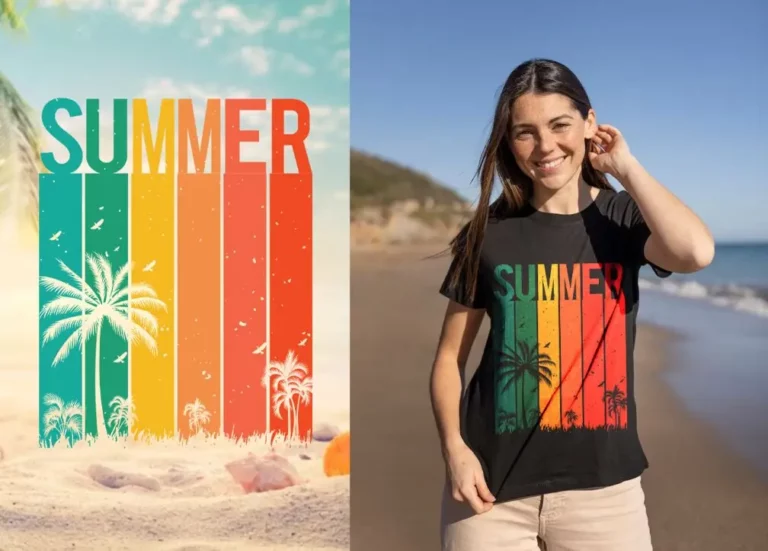 6 Realistic Summer T-shirt PSD Mockups