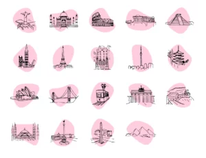 19 City Landmark Illustrations Figma