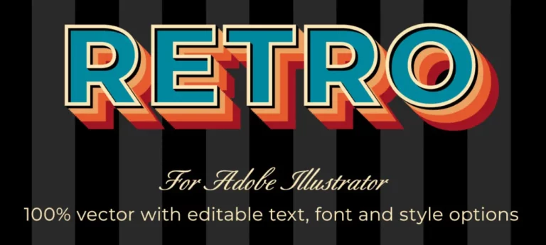 Retro Text Styles Vector