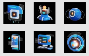 6 3D IT Illustrations Figma