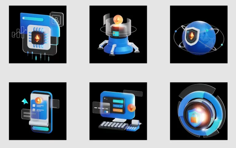 6 3D IT Illustrations Figma