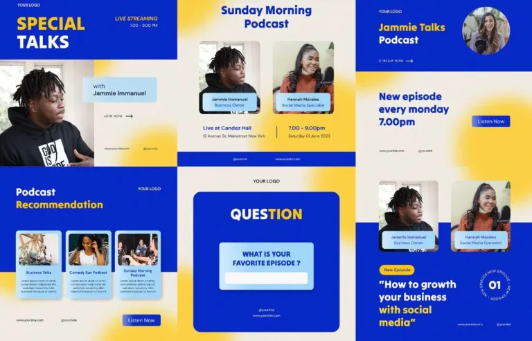 Podcast Instagram Post Template PSD