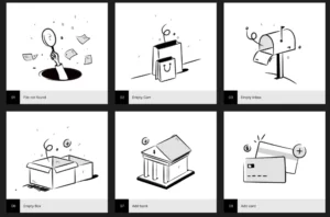 12 Notion Style Empty State Illustrations Figma
