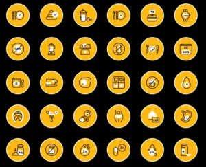 Diet Circle Icon Set Figma