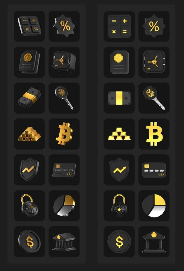 Fintech 3D Icons Figma