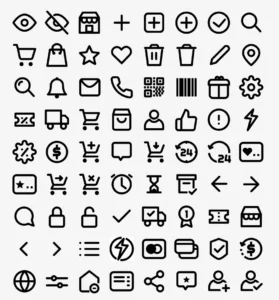 80+ E-commerce Stroke Icons Pack Figma