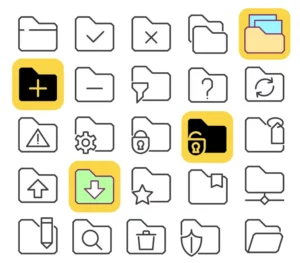 25 Pixel Perfect Folder Icons Figma