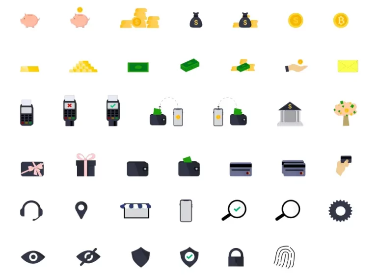 Simple Flat Fintech Illustration Icons Figma