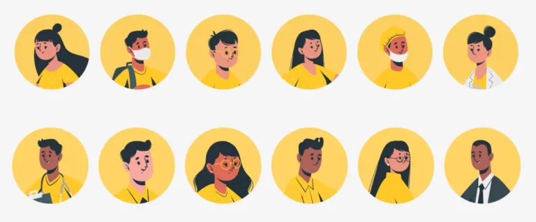 12 Minimal Character Avatars Figma