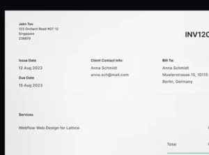Professional-looking A4 Invoice Template Figma