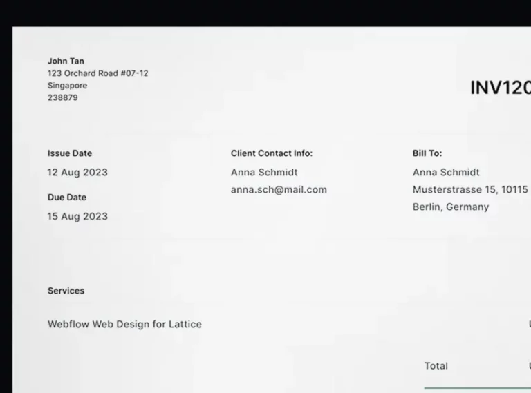 Professional-looking A4 Invoice Template Figma