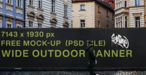 Prague Wall Advertisement Mockup PSD