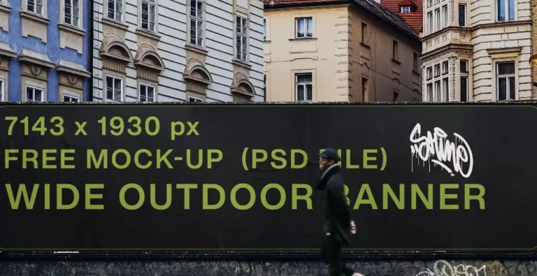 Prague Wall Advertisement Mockup PSD