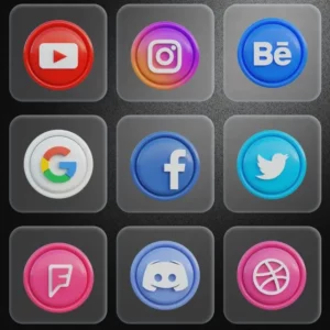 32 Circular Button-style Social Icons