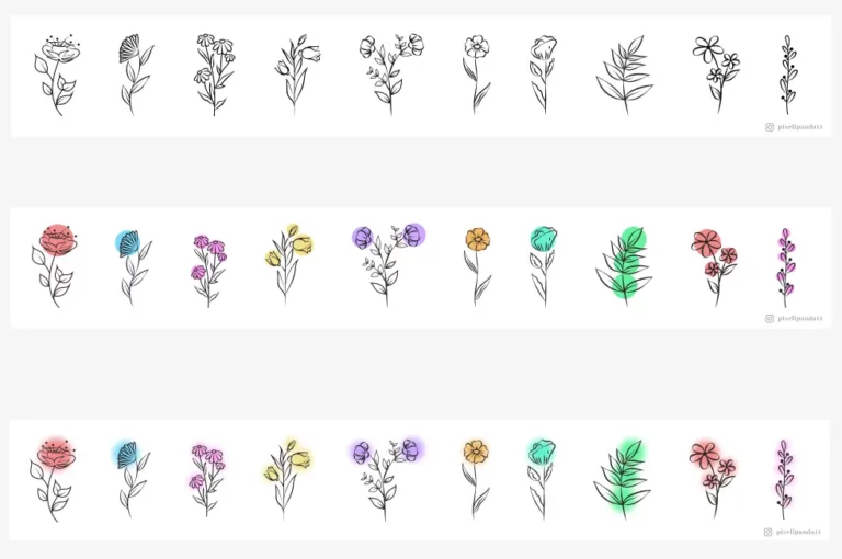 Flower Illustrations Pack Vector