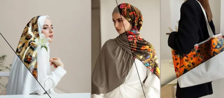 Realistic Scarf Hijab Tote Bag Mockups PSD