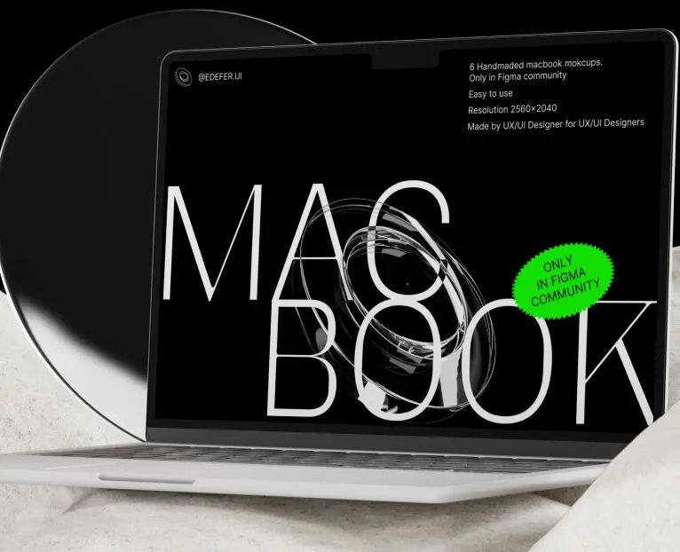 6 Customizable Macbook Mockups Figma