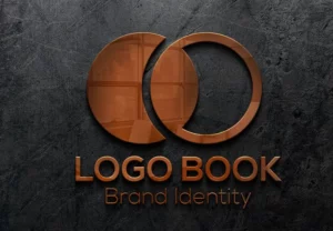 3D Wooden Logo On Black Wall Mockup PSD