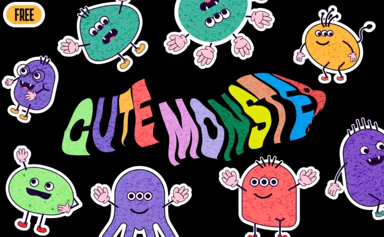 10 Adorable Monster Stickers Figma