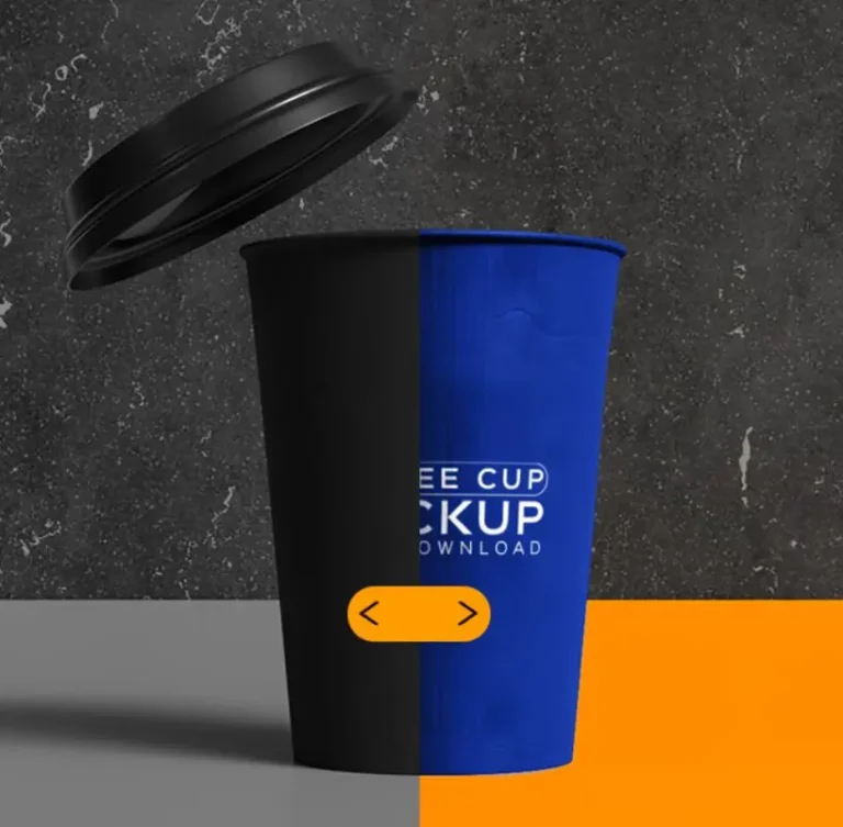 Realistic Paper Coffee Cups PSD Mockup