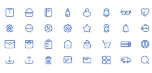 30+ Thin Line E-commerce Icons Figma