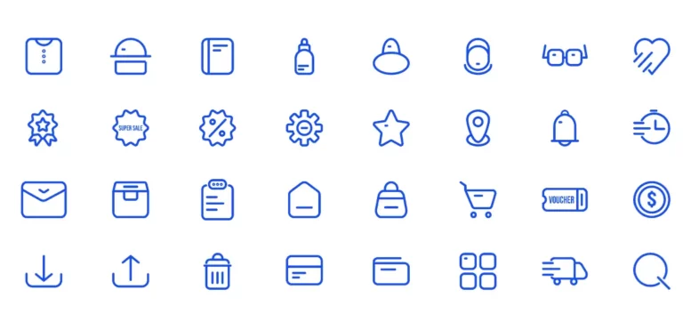 30+ Thin Line E-commerce Icons Figma