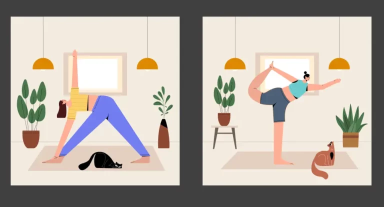 4 Minimal Yoga Pose Illustrations