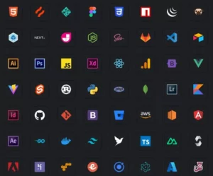 150+ Tech & Design Stack Icons Figma