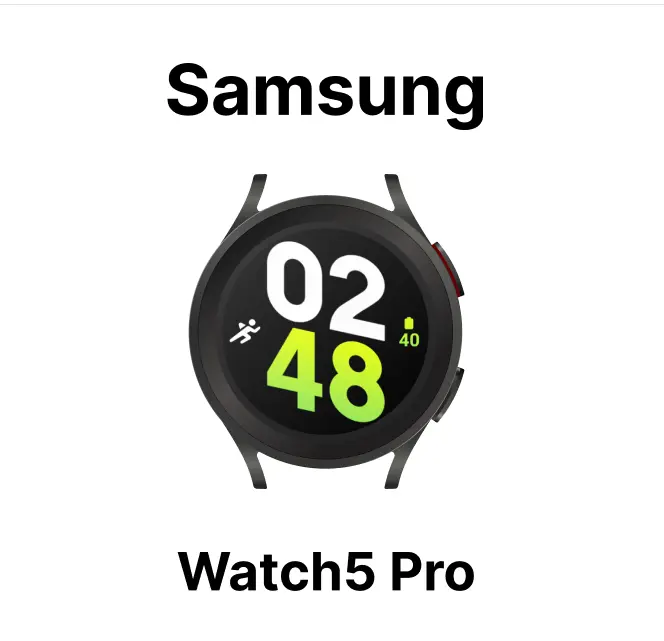 Minimal Samsung Galaxy Watch5 Pro Figma Mockup