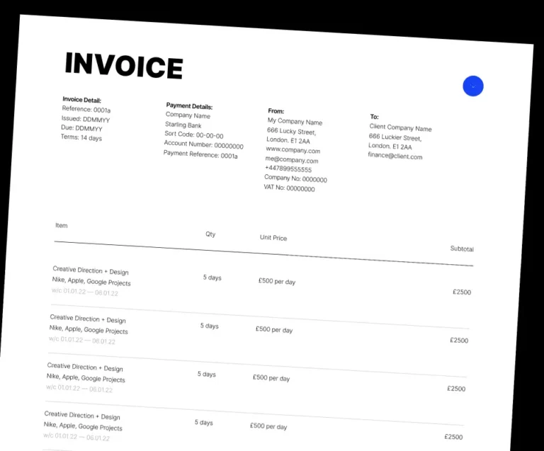 Pro Freelancer Invoice Template Figma