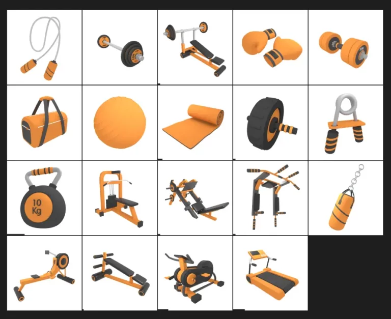 13 GYM 3D Icons Figma
