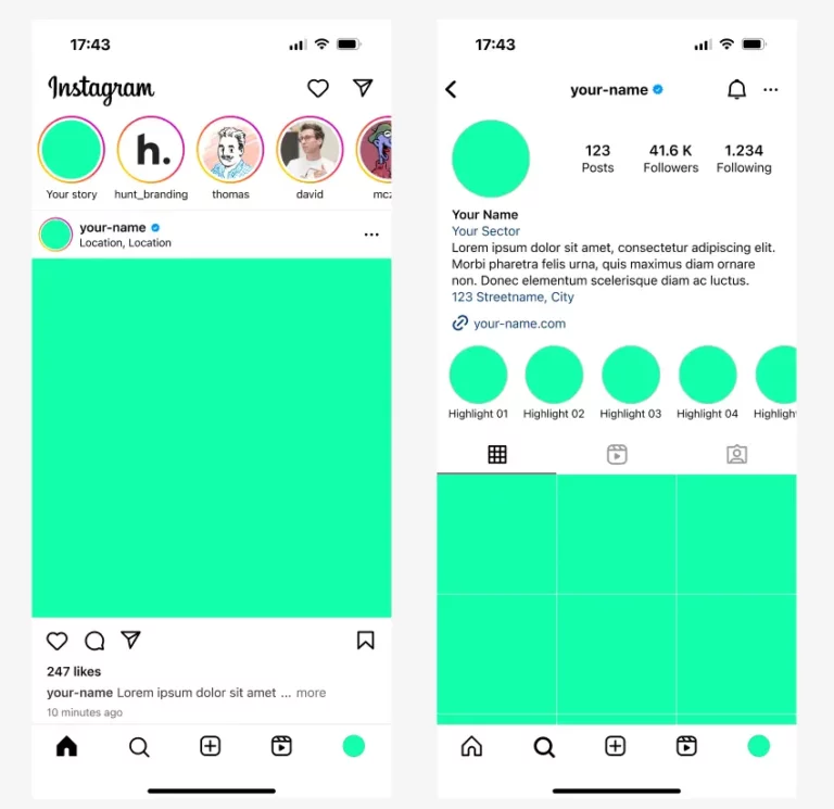 Instagram 2023 UI Template Figma