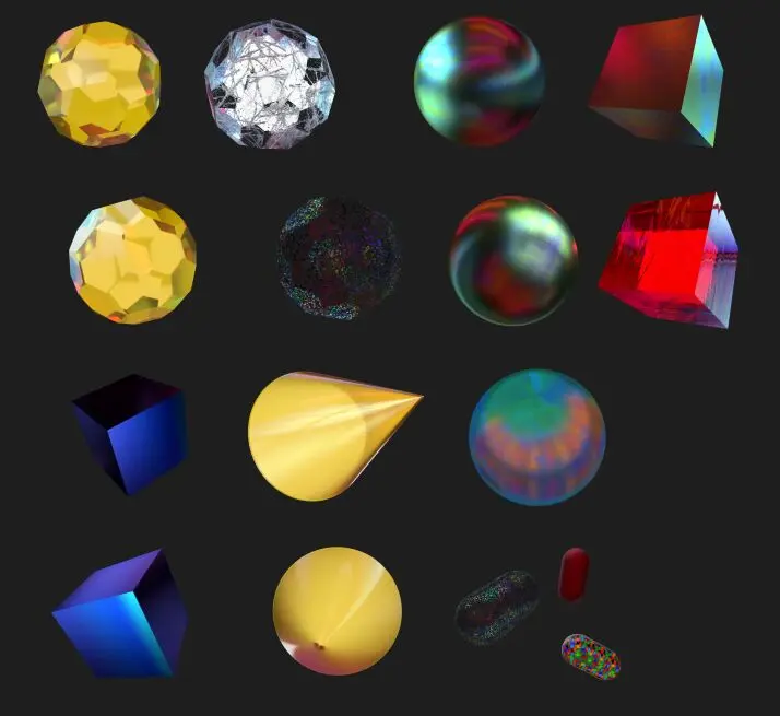 3D Metalic Shapes