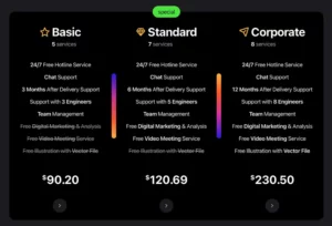 Minimal Pricing Table For Web (Adobe XD)