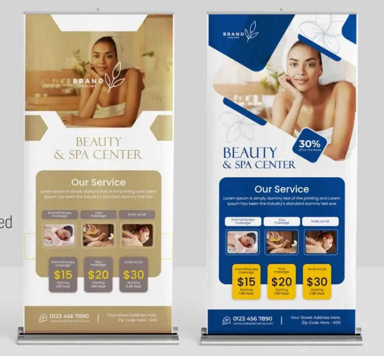Print-ready Rollup Banner PSD Mockup