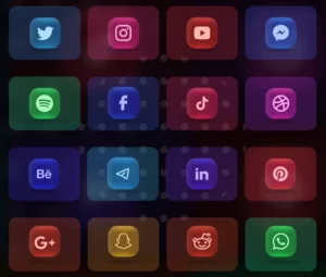 3D Glassmorphism Social Icons