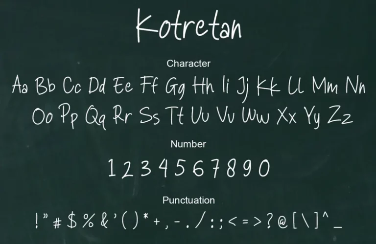 Kotretan Handwritten Font