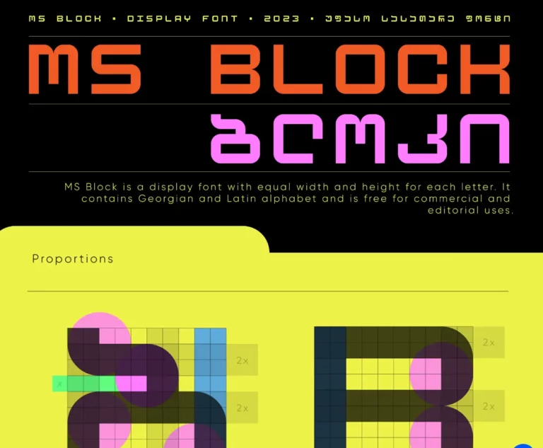 MS BLOCK Display Font