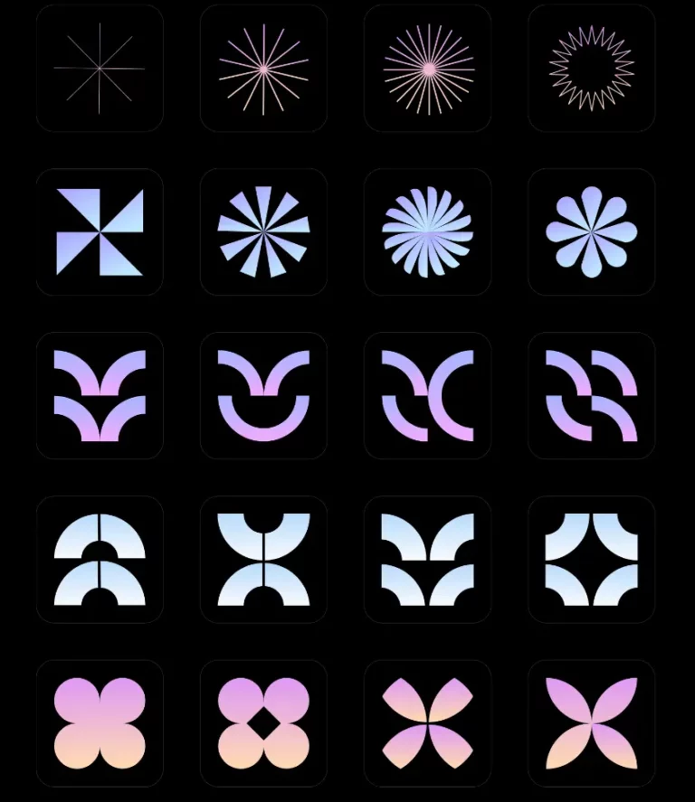 68 Gradient Geometric Shapes