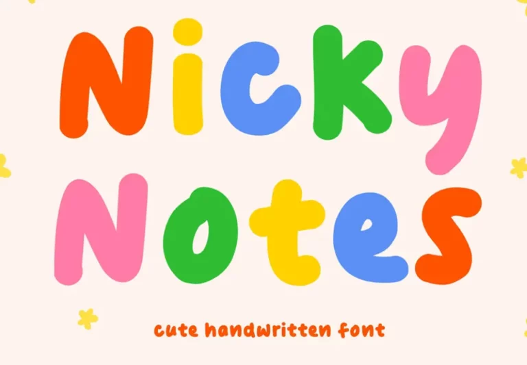 Nicky Notes Cute Handwritten Font 
