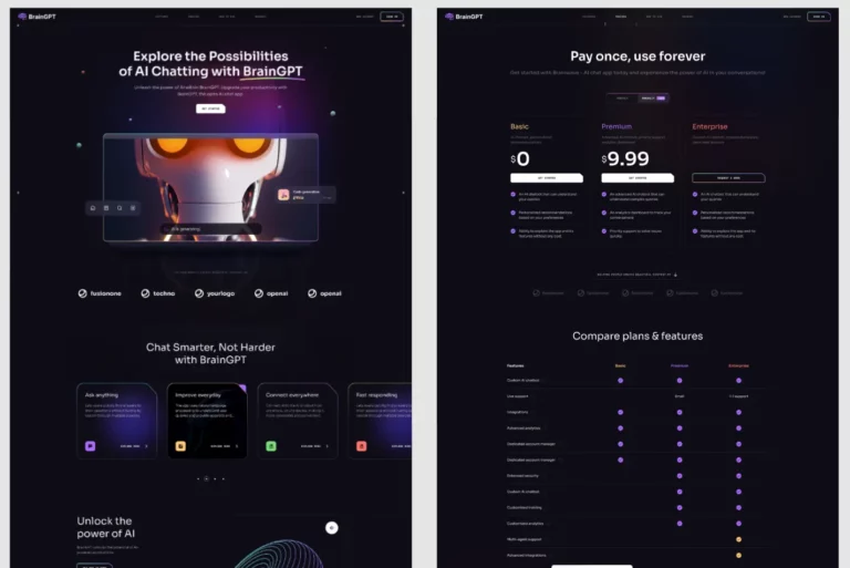 BrainGPT Robust Landing Page Kit For AI Products
